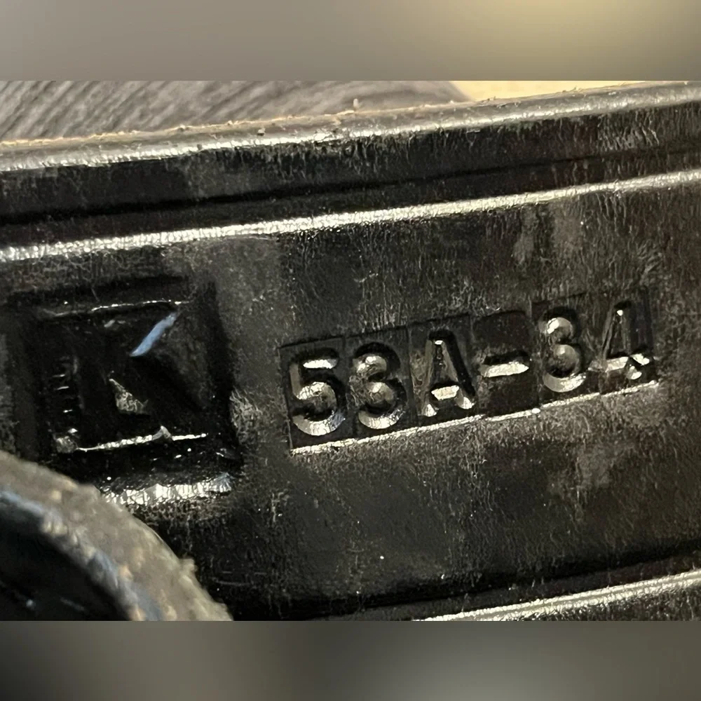 Triple K Black Leather Belt with Gold Buckle
